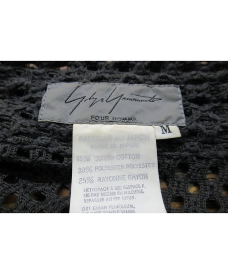 94ss yohji yamamoto pour homme vintage グレー メッシュデザインブラウス（HT-B27-053）