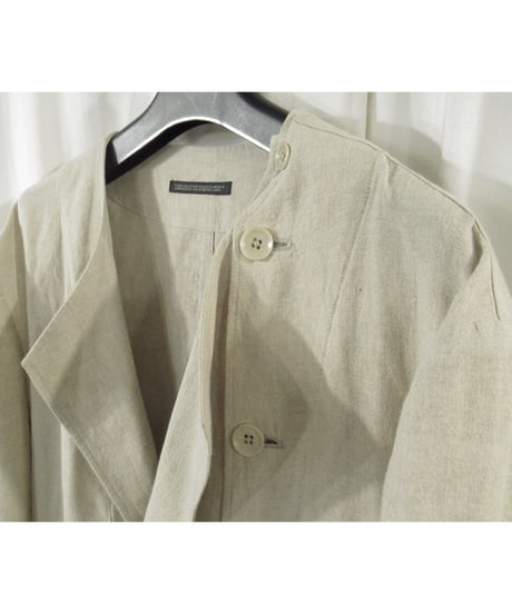 21ss yohji yamamoto pour homme リネン 多釦デザイン ノーカラージャケット（HD-J21-303）