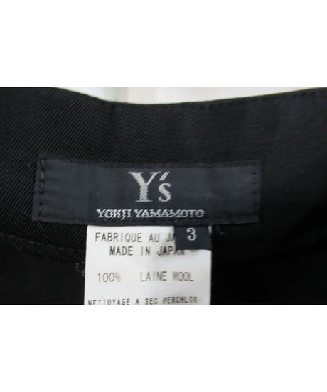 01aw Y's yohji yamamoto シンプルストレートパンツ YV-P01-100