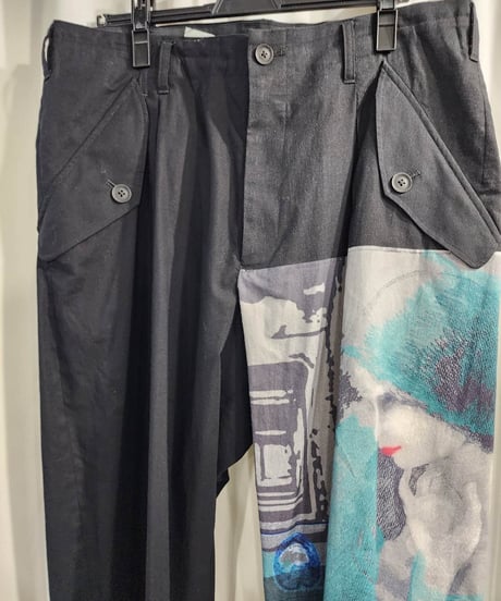 2020aw yohji yamamoto pour homme プリントデザインパンツ (HR-P77-878)