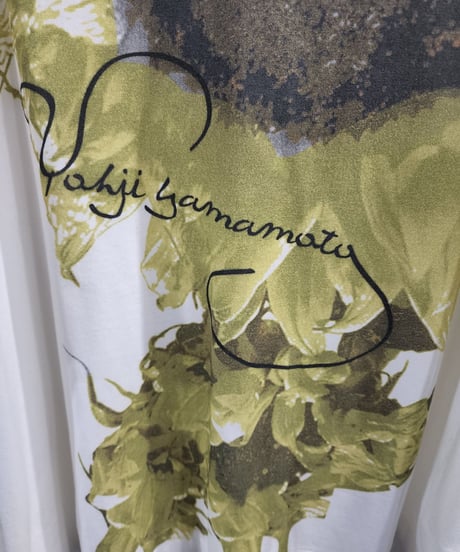 未使用 2022ss yohji yamamoto pour homme ロゴ入りフラワープリントカットソー　（HG-T30-278)