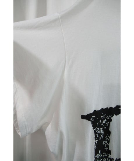 20aw B yohji yamamoto +noir 白 【B】半袖 プリントカットソー NR-T60-077