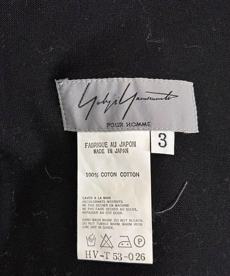 2009SS yohji yamamoto pour homme コットンパンツ（HV-T53-026）