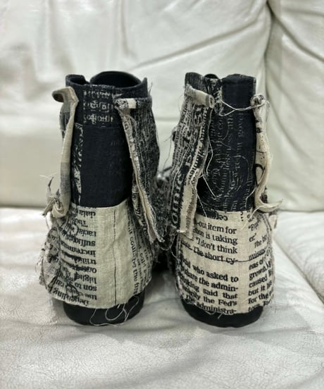 2022SS yohji yamamoto pour homme ニュースペーパーハイカットスニーカー（HG-E18-362）