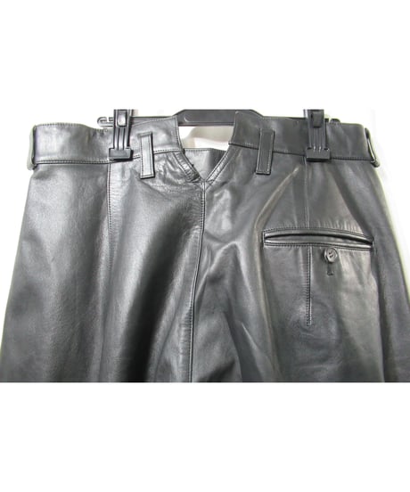 97aw yohji yamamoto pour homme vintage レザー テーパードパンツ（HI-P29-700）