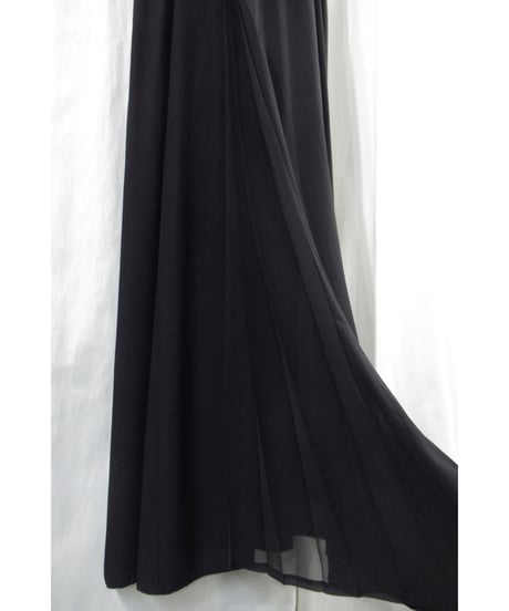 97ss yohji yamamoto femme vintage スリットプリーツデザイン ロングワンピース（FU-D02-201）