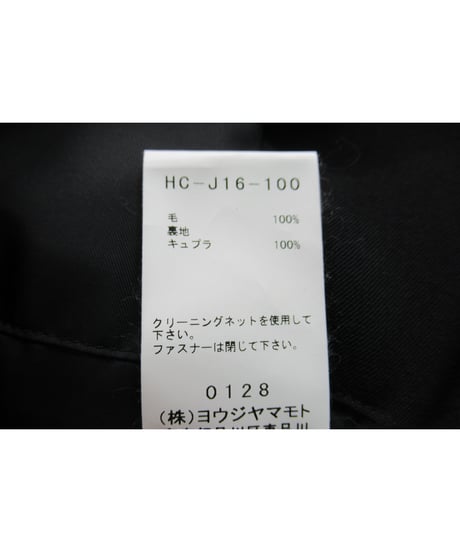 2019aw yohji yamamoto pour homme ファスナーデザイン アシメトリーロングジャケット（HC-J16-100）