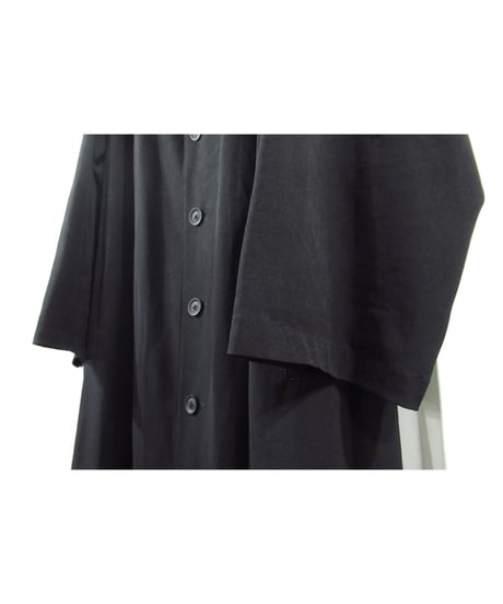20ss yohji yamamoto pour homme シグネチャーペイント スタンドカラーロングドレス（HN-D26-500）