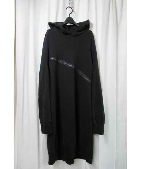 SAMPLE B yohji yamamoto +noir ファスナー スリーブデザイン フーテッドロングカットソー（NV-T65-077）