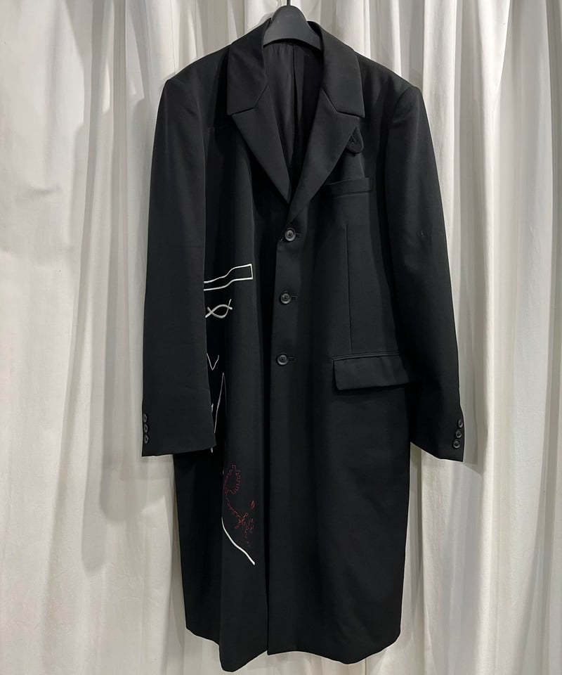 2022SS yohji yamamoto pour homme 刺繡ロングジャケット(HG- 2022SS yohji yamamoto pour homme 刺繡ロングジャケット(HG-