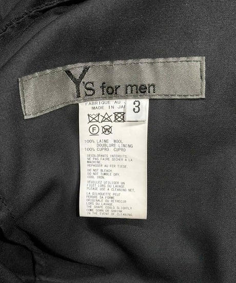 Y's for men yohji yamamoto ウエスト紐タックパンツ（MS-P22-100）