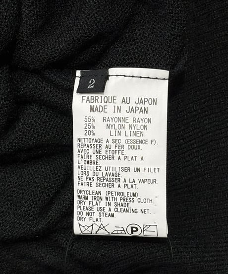 RISMAT by Y's yohji yamamoto シンプル 7分袖カーディガン（YJ-K70-245）