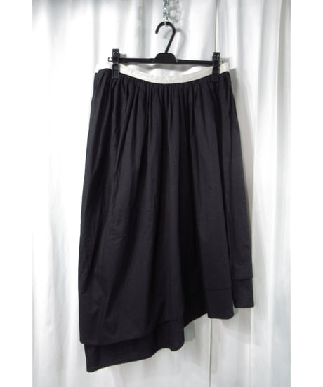 Y’s yohji yamamoto コットン レイヤードデザイン フレアスカート（YR-S02-003）