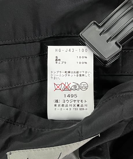 2014SS yohji yamamoto pour homme 背面2重ジャケット（HG-J43-100）