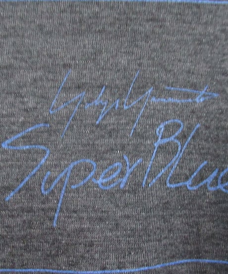 17aw yohji yamamoto Super Blue グレー インディゴ染め プリントカットソー NK-T83-095