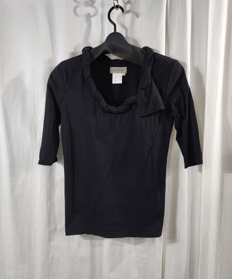 1998ss yohji yamamoto femme 黒デザインカットソー  (FJ-T40-653)