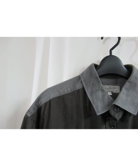18ss yohji yamamoto pour homme バイカラーロングブラウス  HW-B07-801