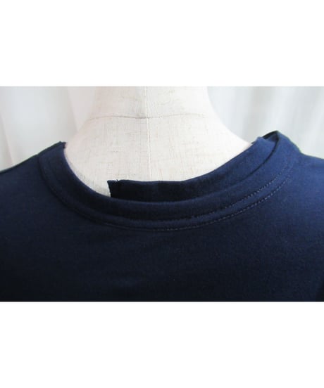 camphor tree 紺 ダブル襟デザインTシャツ