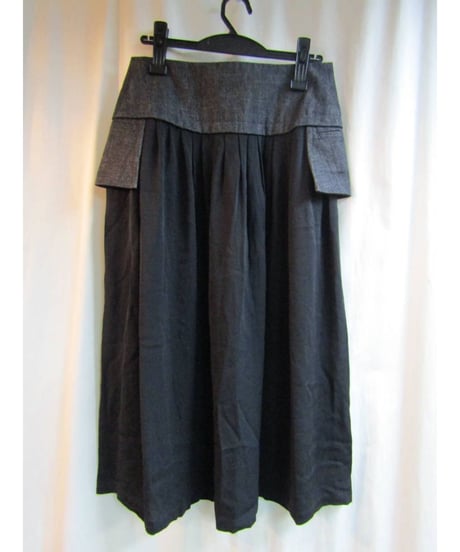 yohji yamamoto +noir デニム切替シルクスカート NR-S27-800