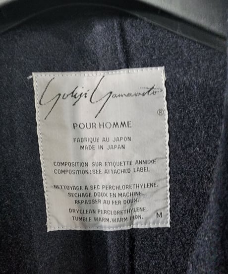 1980's yohji yamamoto pour homme 丸文字 紺 モッズコート (yy-01)