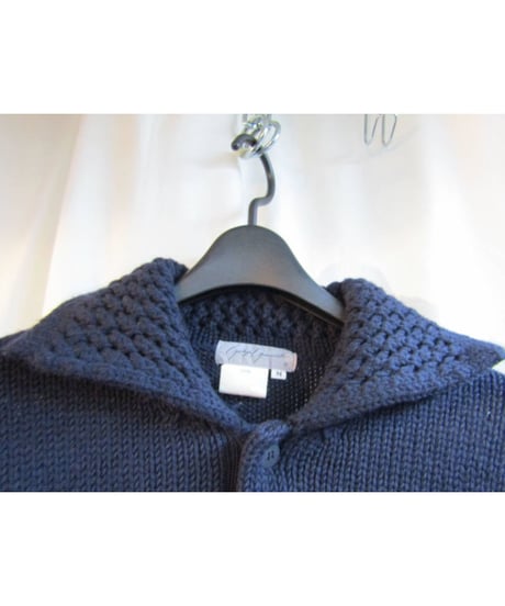 80’s yohji yamamoto femme vintage 紺 襟付ヘンリーネックニット（FK-2）