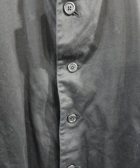 Y's for men yohji yamamoto スタンドカラー 黒 コットン ロングジャケット (MN-J59-077)