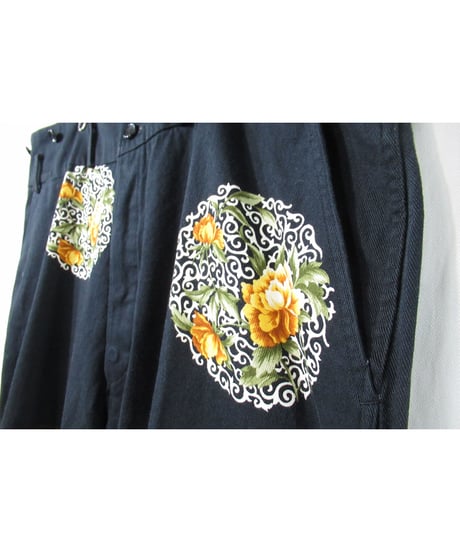 96ss yohji yamamoto pour homme vintage 花と少年期 プリントデザイン ワイドパンツ（HF-P01）