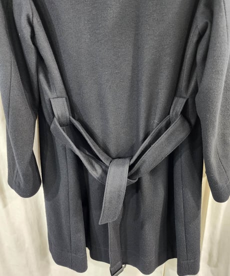 2020aw yohji yamamoto pour homme スナップ釦 黒 ベルト付き コート （HR-C31-146）
