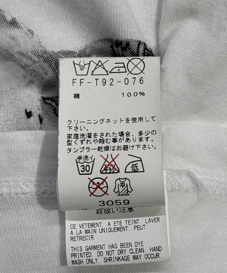 2014AW yohji yamamoto femme プリント半袖Tシャツ（FF-T92-076）