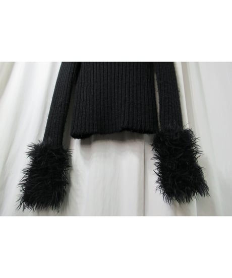 Y's yohji yamamoto ボア付きデザインカーディガン（YR-K22-925）