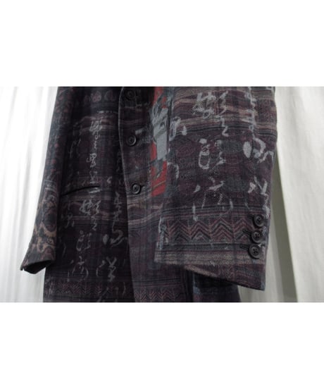 20aw yohji yamamoto pour homme コットン 総柄デザインジャケット（HR-J52-052）