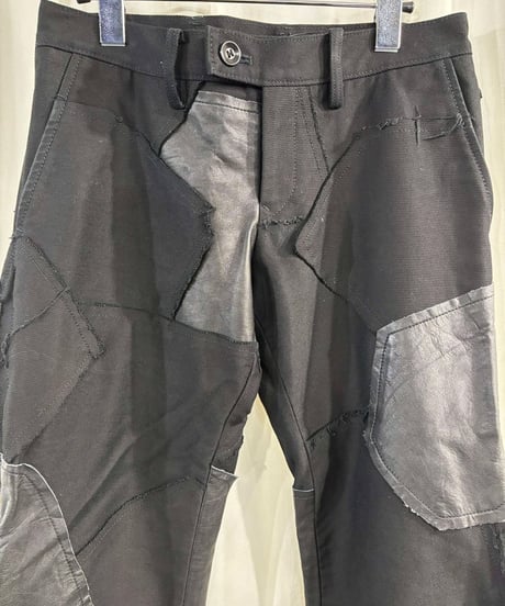 Y's yohji yamamoto レザ－切替パッチワークパンツ（YB-P11-803）