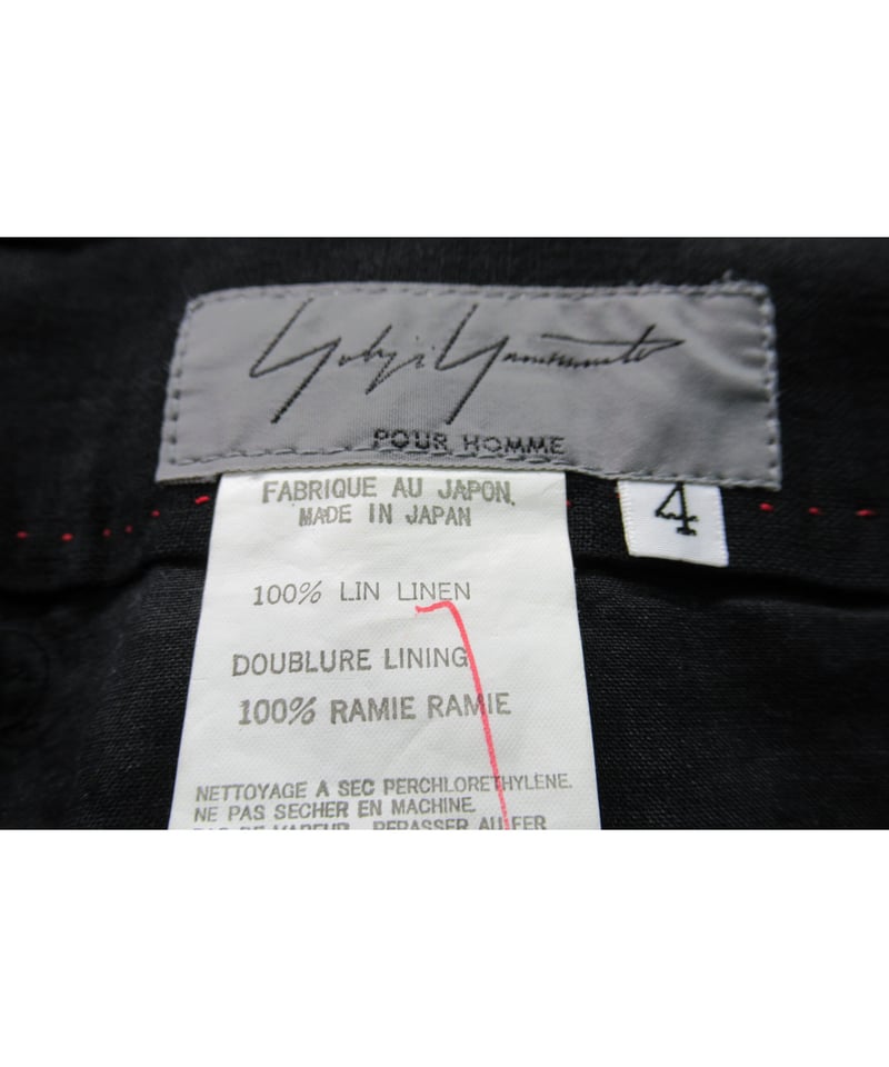 05ss yohji yamamoto pour homme 赤ボタン ステッチデザイン 05ss yohji yamamoto pour homme 赤ボタン ステッチデザイン