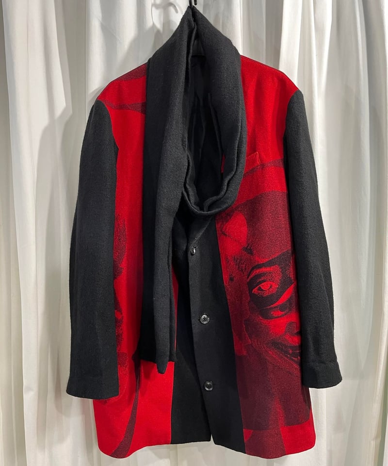 2018AW yohji yamamoto pour homme ストール付プリントジャケット