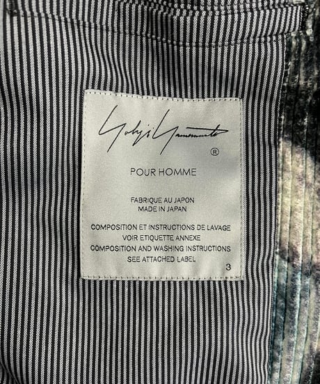 2022AW yohji yamamoto pour homme プリントコーデュロイフラップポケットジャケット（HE-J41-820）