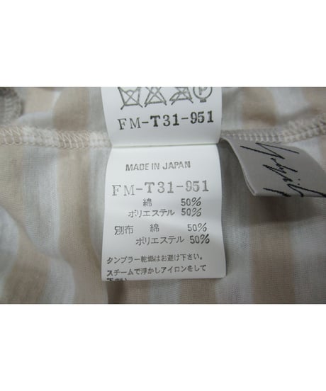 08ss 新品 yohji yamamoto femme ボーダー アシメトリーデザインカットソー FM-T31-951