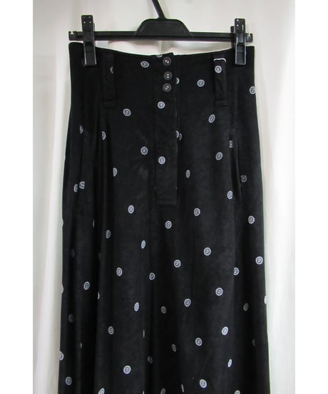 レア 80's yohji yamamoto femme vintage 白タグ 丸文字ロゴ プリントサルエルパンツ FP-1