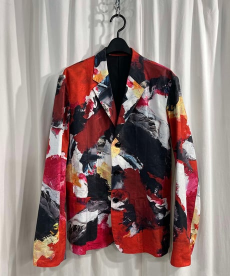 2016SS yohji yamamoto pour homme 3釦 ペイントジャケット（HO-J46-025）