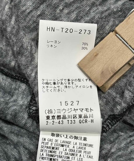 BLACK Scandal yohji yamamoto 内田すずめ ロングカットソー（HN-T20-273）
