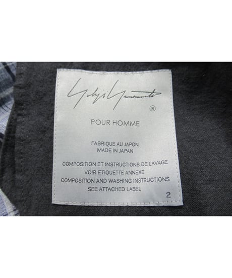 21ss yohji yamamoto pour homme 麻 チェック アシトメリーデザインジャケット（HD-J45-831）