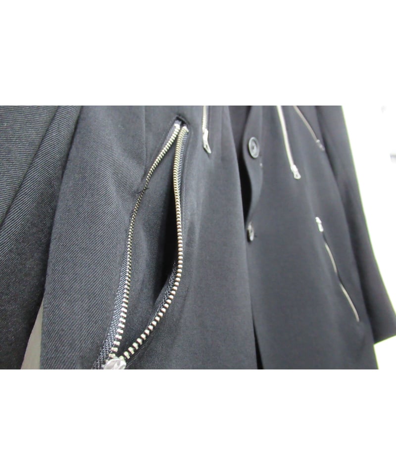 21aw yohji yamamoto pour homme デザインジャケット 2017AW yohji yamamoto pour homme 刺繍デザインロングジャケット