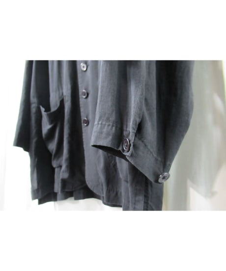 20ss yohji yamamoto pour homme パチポケットデザイン スタンドカラーブラウス（HN-B44-222）