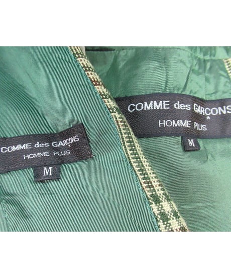 激レア AD1993 COMME des GARCONS HOMME PLUS 脱色 グレンチェック ベスト付きジャケット PJ-04022M