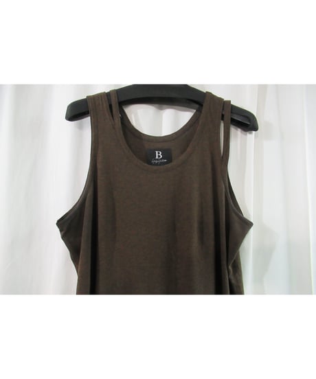 18aw B yohji yamamoto +noir ショルダーデザインノースリーブカットソー NV-T66-270