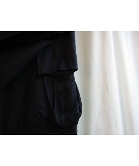 赤タグ Y's yohji yamamoto 紺 切替デザイン巻きスカート YT-S55-850