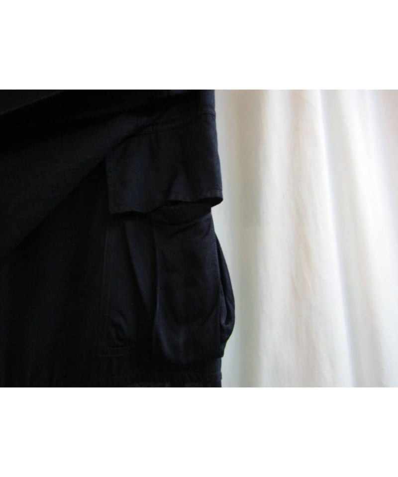 赤タグ Y's yohji yamamoto 紺 切替デザイン巻きスカート YT-S55-85