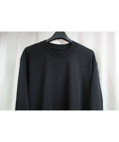 camphor tree 黒  袖リブデザインカットソー S size