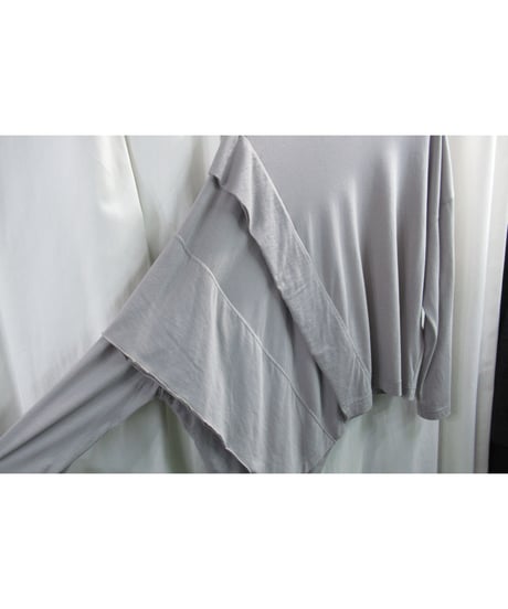 Y’s yohji yamamoto アシメトリーデザイン 長袖カットソー グレー（YL-T09-569）
