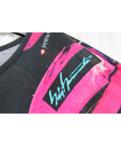 19ss B yohji yamamoto +noir プリントデザインカットソー NH-T86-981