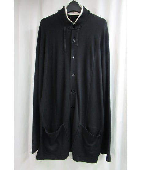 17aw yohji yamamoto pour homme 黒 スタンドカラー チャイナ風デザイン前開きカットソー